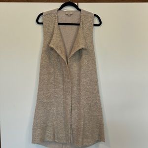 Loft boucle long sleeveless vest wrap - Cream color - Size M.
